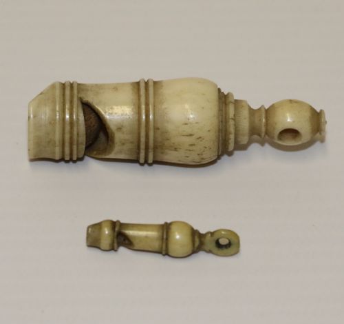 Two French Napoleonic Prisoner of War Bone Whistles