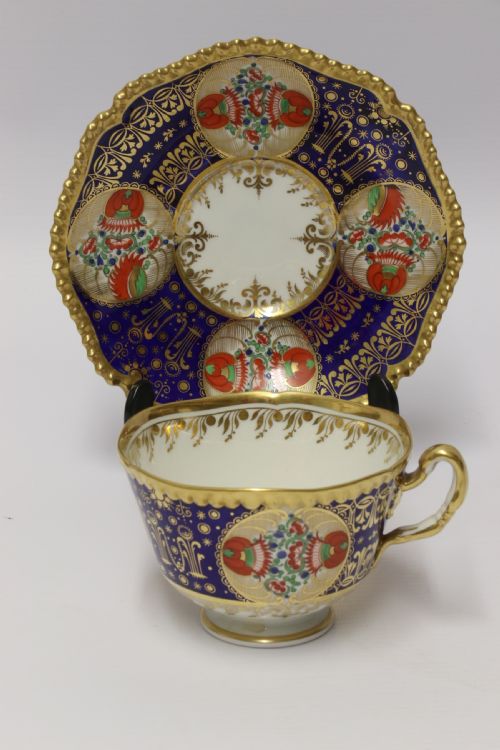 An Early 19th C Chamberlain Worcester Cup and Saucer
from the Sir James Yeo Service.
