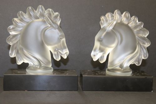 A Pair of French Art Deco Glass Sculptures