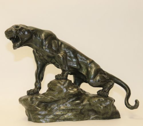 An Early 20th Century Bronze Study of a Panther by Thomas Cartier