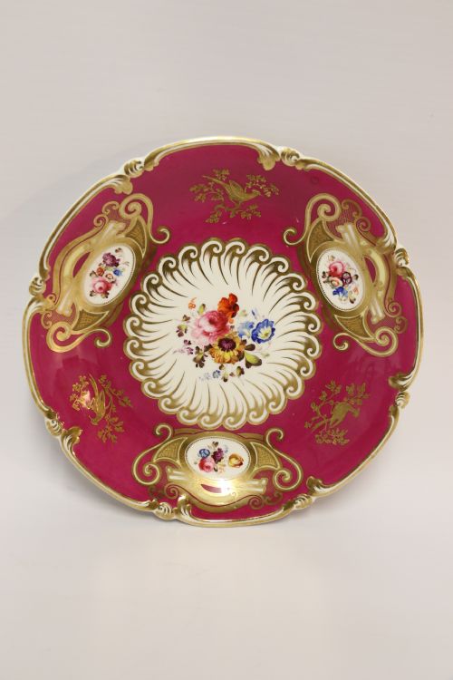 An  Antique English Early 19th C Hand Painted Shallow Dish by Daniel  Factory