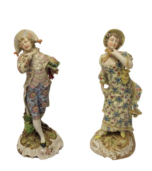 A Superb Pair of Late 19th Century Rudolstadt Volkstedt Figures