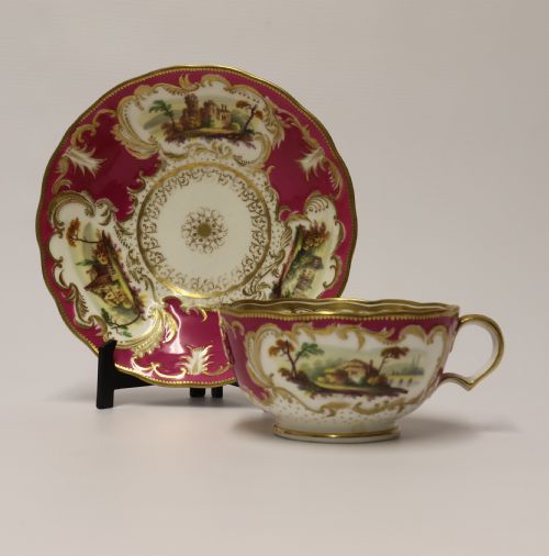 A Rare English Over Sized Early 19th Century Minton Breakfast Cup and Saucer.