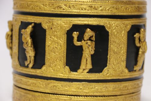 fig 1. A fine Indian Raj period gilt Papier Mache Box.