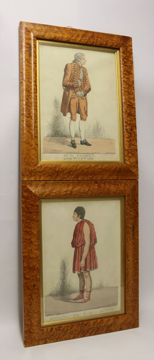 An Interesting Pair of English Hand Coloured Regency Theatrical Prints