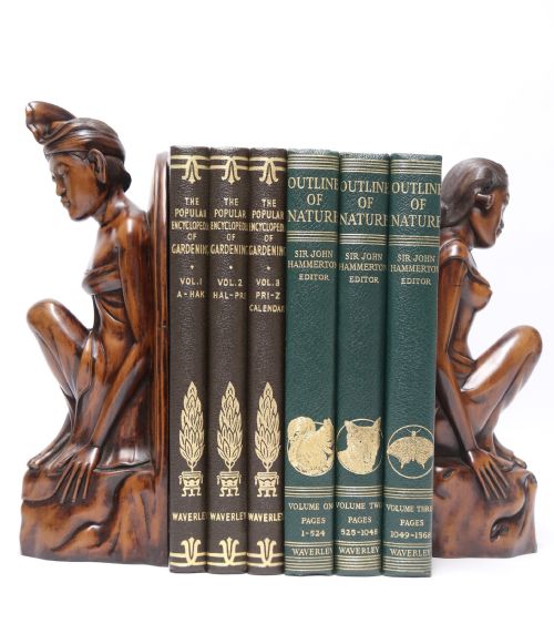 A Fine Pair of Bookends Carved in Hardwood from the Mas Village on the  Island of Bali