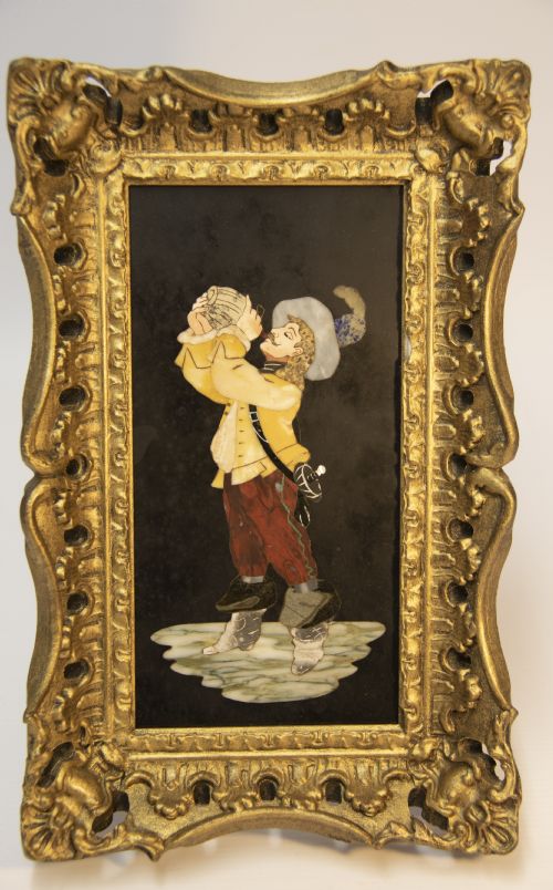 Italian Grand Tour Specimen Marble Pietra Dura Wall Plaque