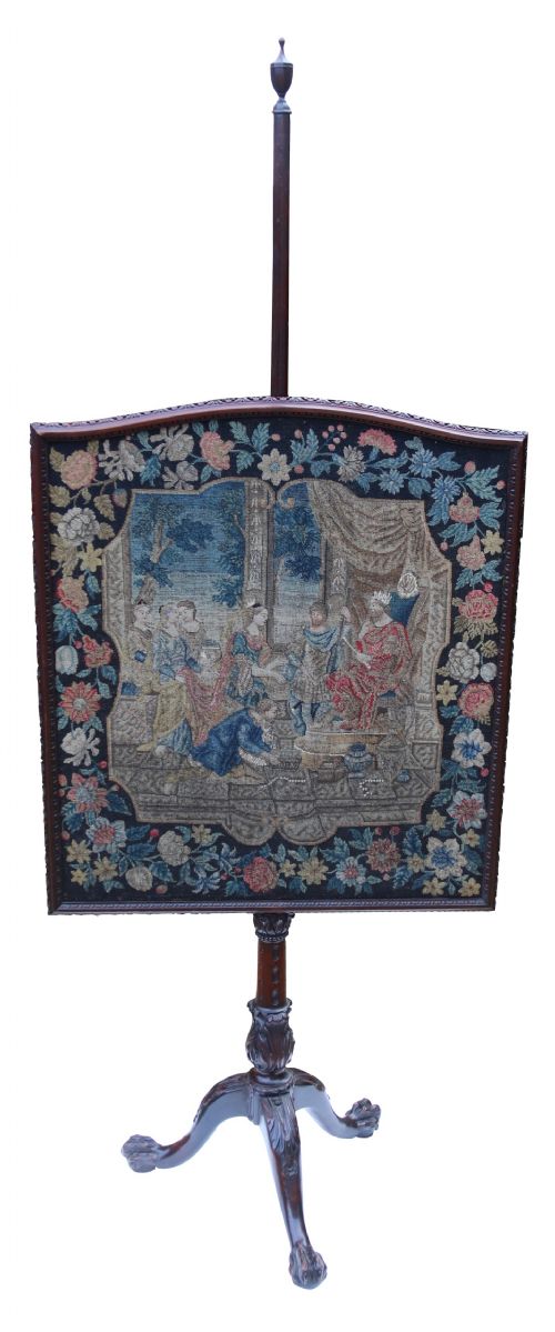 A Rare 18th Century Chippendale Period Pole Screen, Circa 1760