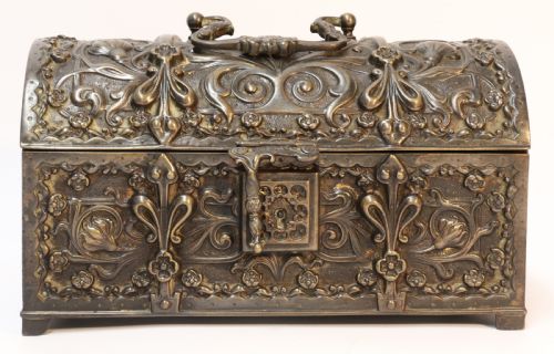 
A  Fine French 19th-century Bronze Jewel Casket

