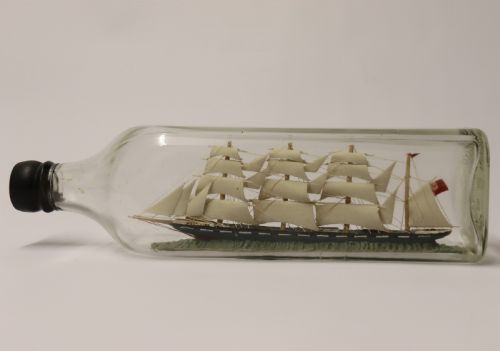Amazing Quality Model Ship in a Bottle, Circa 1920