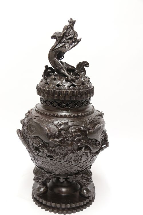 A Large and Impressive Japanese Meiji Period Bronze Censer