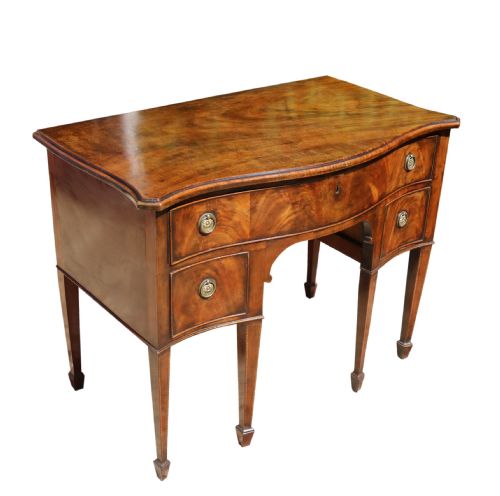 A Georgian Serpentine Fronted Side Table with Writing and Dressing Fitment