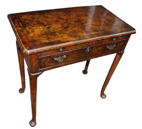 A Rare Early Georgian Figured  Walnut Writing Table C 1750
