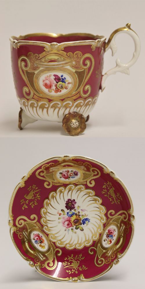 A Very Rare H and R Daniel Porcelain Cabinet Cup and Saucer.