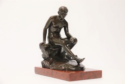 Grand Tour Bronze and Marble "Seated Hermes" Circa 1880