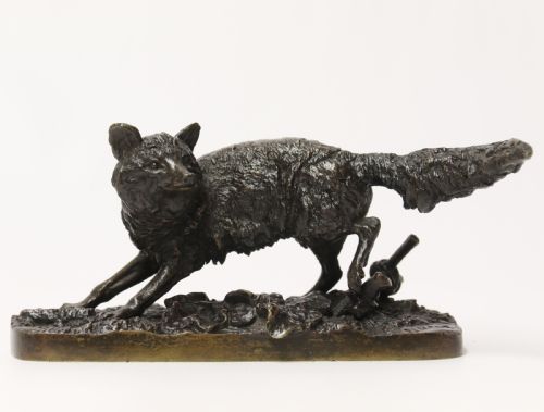 A Bronze Study of a Fox by P J Mene