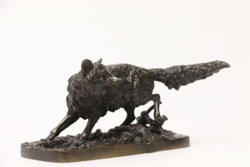 fig 1. A bronze study of a fox by P J Mene