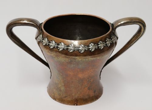 A Fine Copper and Silver Mounted Arts and Crafts Vase by a E Jones