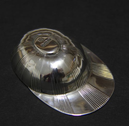 A Rare  Antique Silver Tea Caddy Spoon in the Form of a Jockey Cap