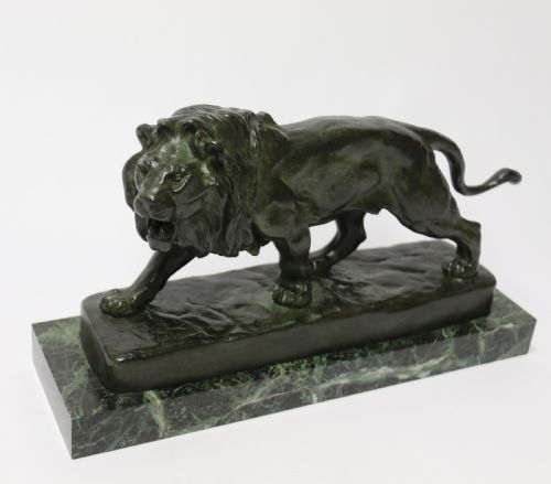 A Late 19th C French Bronze Study of a Lion by Vidal