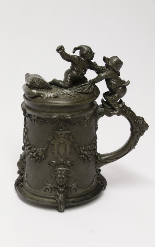 A Rare German 19th C Historical Military Commemorative Pewter Stein
