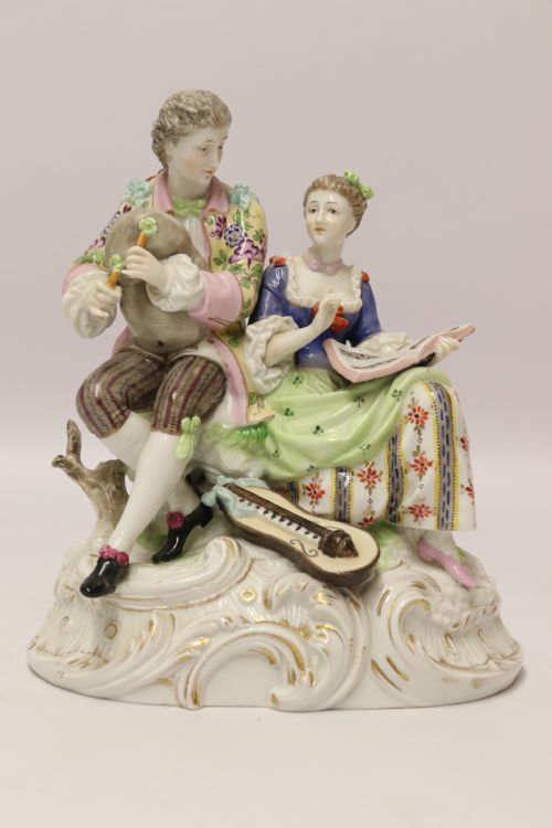 Antique 19th C German Porcelain Figure Group by Rudolstadt