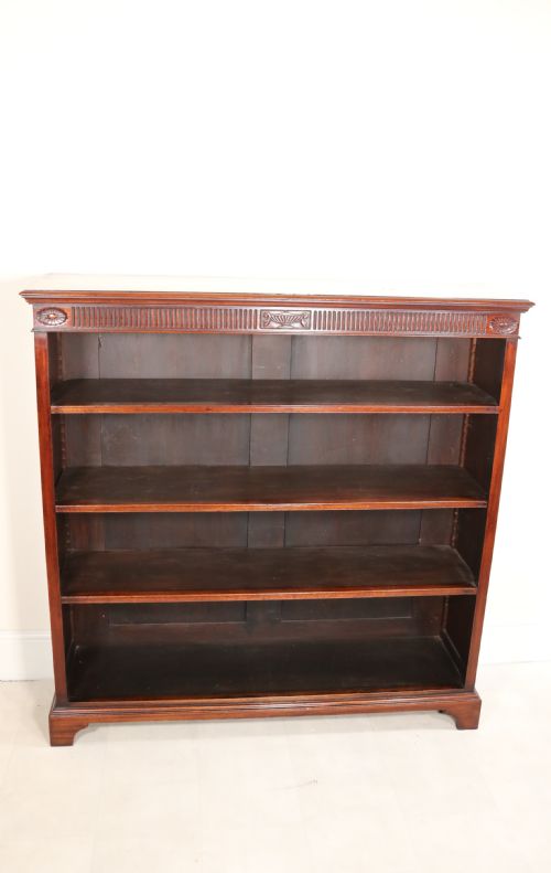 An Edwardian Mahogany Bookcase with Open Fully Adjustable Shelves