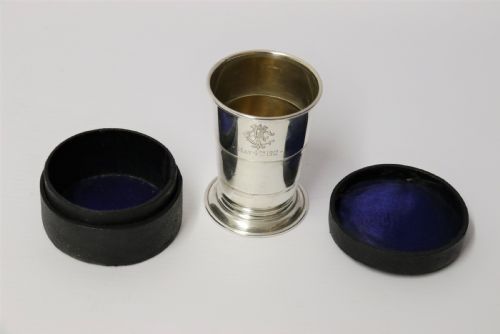 An English Silver Folding Hunting Cup Circa 1912