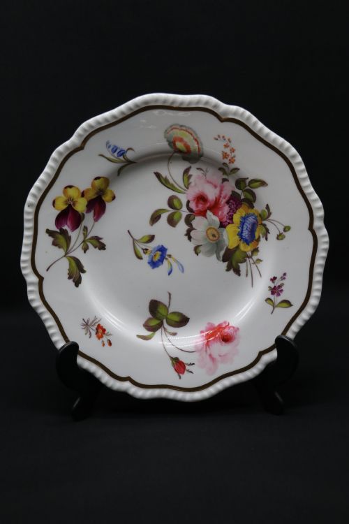 A Rare Hand Painted Floral Plate from the English Daniel Porcelain Factory, Circa 1825




