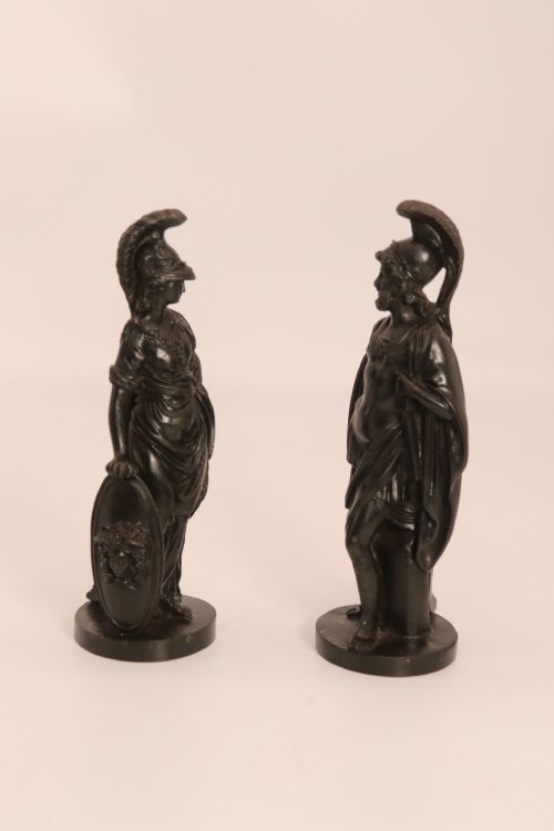 A RARE PAIR OF MID 19TH C GRAND TOUR BRONZE FIGURES OF ATHENA AND ZEUS - ADDITIONAL PHOTO 2