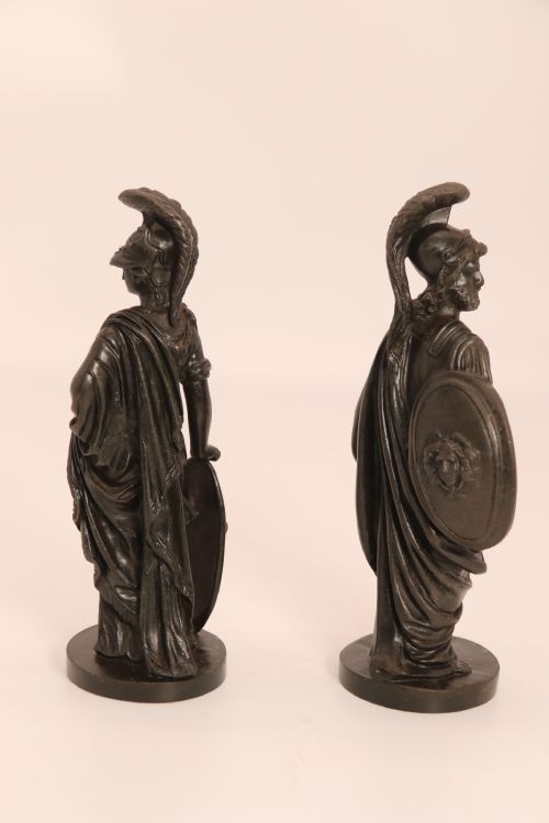 A RARE PAIR OF MID 19TH C GRAND TOUR BRONZE FIGURES OF ATHENA AND ZEUS - ADDITIONAL PHOTO 5