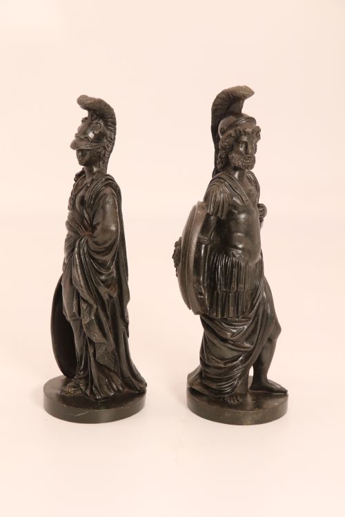 A RARE PAIR OF MID 19TH C GRAND TOUR BRONZE FIGURES OF ATHENA AND ZEUS - ADDITIONAL PHOTO 7
