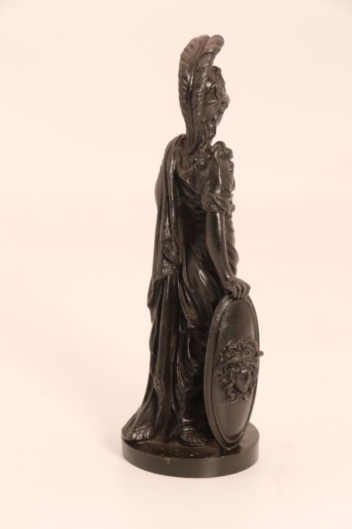 A RARE PAIR OF MID 19TH C GRAND TOUR BRONZE FIGURES OF ATHENA AND ZEUS - ADDITIONAL PHOTO 22