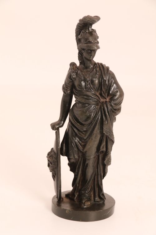 A RARE PAIR OF MID 19TH C GRAND TOUR BRONZE FIGURES OF ATHENA AND ZEUS - ADDITIONAL PHOTO 26