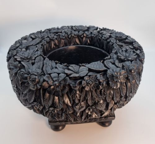 fig 1. A very rare Anglo Indian Raj period carved solid ebony table centre piece/jardinière