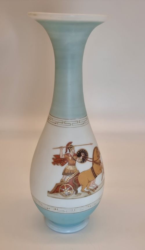 A LATE 19TH C FRENCH CLASSICAL GRECIAN STYLE GLASS VASE - ADDITIONAL PHOTO 1