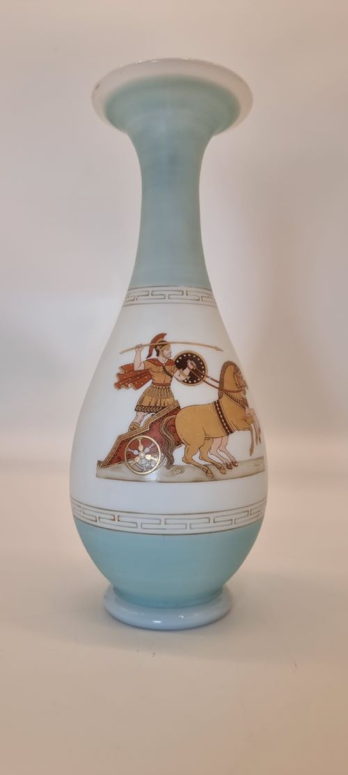 A LATE 19TH C FRENCH CLASSICAL GRECIAN STYLE GLASS VASE - ADDITIONAL PHOTO 4