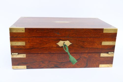 fig 5. English early 19th century brass mounted campaign writing box by Hicks of London, circa 1825

