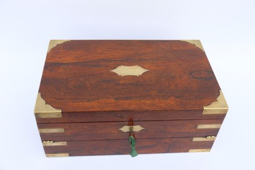 fig 6. English early 19th century brass mounted campaign writing box by Hicks of London, circa 1825

