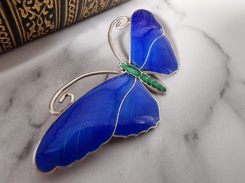 fig 1. A fine silver and enamelled butterfly brooch circa 1930