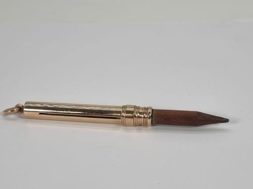 fig 1. A late 19th century 10ct gold Mordan and Co. sliding fob pencil.
