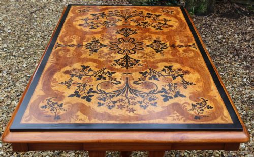 ANTIQUE ENGLISH MID19TH CENTURY EXHIBITION QUALITY SATINWOOD AND MARQUETRY CENTRE OR LIBRARY TABLE - ADDITIONAL PHOTO 6