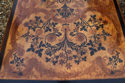 ANTIQUE ENGLISH MID19TH CENTURY EXHIBITION QUALITY SATINWOOD AND MARQUETRY CENTRE OR LIBRARY TABLE - ADDITIONAL PHOTO 9