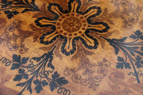 ANTIQUE ENGLISH MID19TH CENTURY EXHIBITION QUALITY SATINWOOD AND MARQUETRY CENTRE OR LIBRARY TABLE - ADDITIONAL PHOTO 20