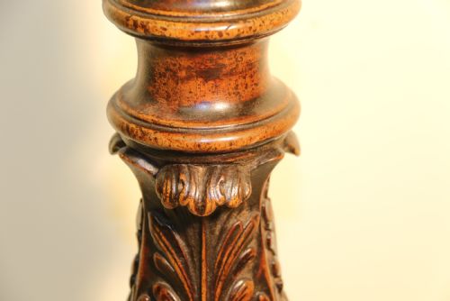 ANTIQUE ENGLISH CHIPPENDALE MAHOGANY CANDLE STAND - ADDITIONAL PHOTO 8