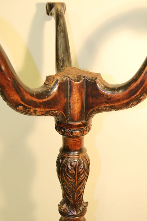ANTIQUE ENGLISH CHIPPENDALE MAHOGANY CANDLE STAND - ADDITIONAL PHOTO 10