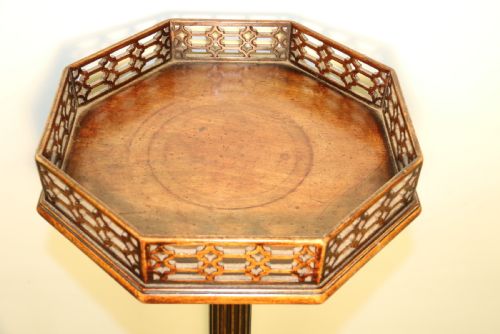 ANTIQUE ENGLISH CHIPPENDALE MAHOGANY CANDLE STAND - ADDITIONAL PHOTO 16