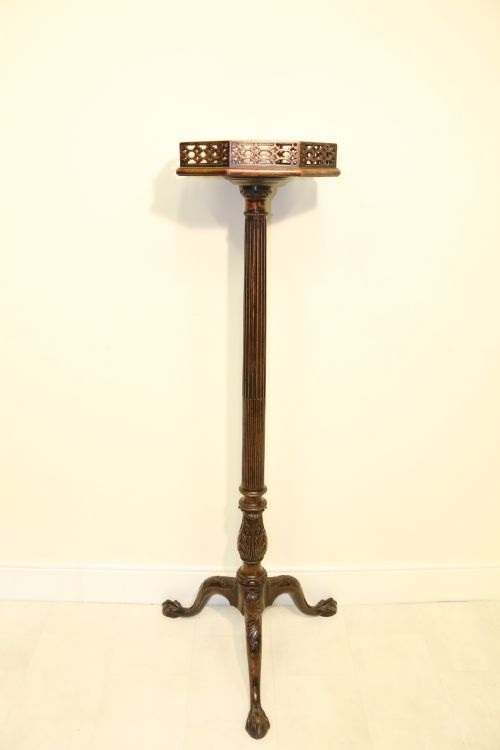 ANTIQUE ENGLISH CHIPPENDALE MAHOGANY CANDLE STAND - ADDITIONAL PHOTO 23