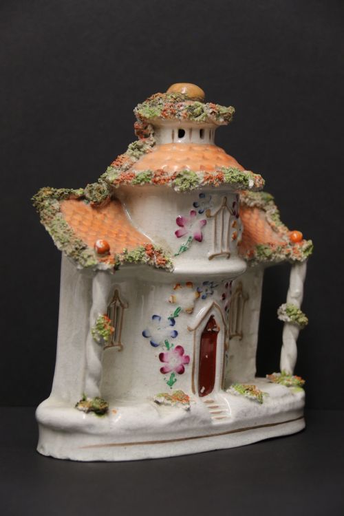 A Staffordshire Pottery Model of an English Cottage Circa 1860