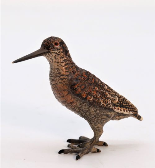 Austrian Cold Painted Bronze Study of a Woodcock by Franz Xavier Bergman

